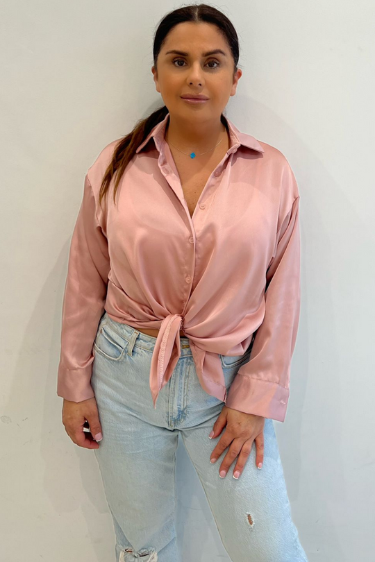 Jayde Pink Satin Shirt