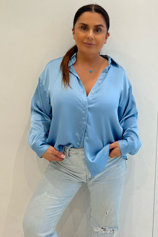 Jayde Blue Satin Shirt