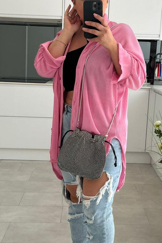 Delaney Black Diamantes Duffle Clutch Bag