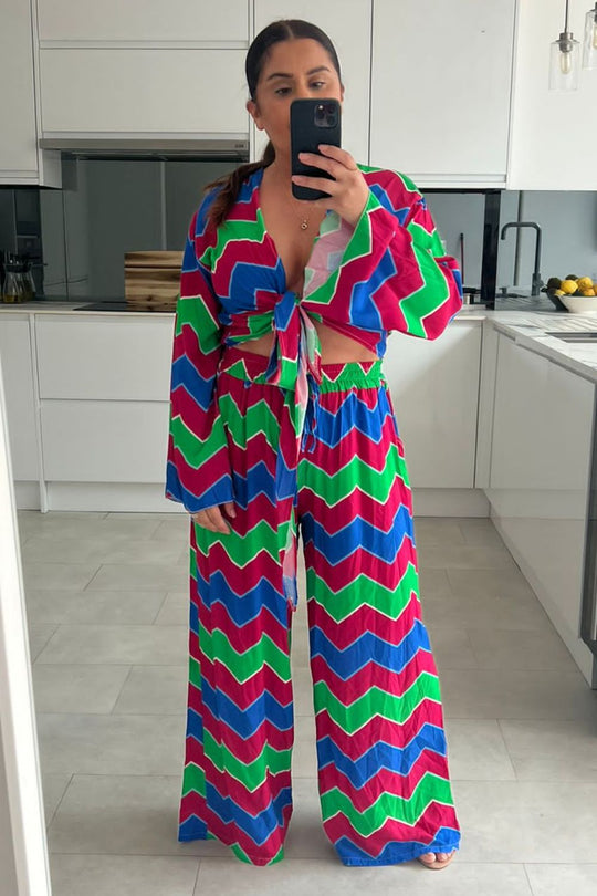 Alana Pink Zigzag Co-ord set