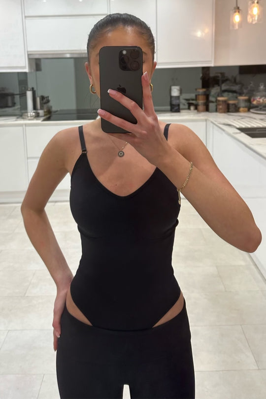 Black Shapewear Waist Trainer Bodysuit