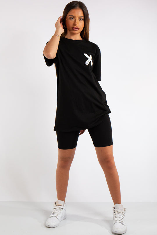 Miah Black X Slogan Oversized T-Shirt