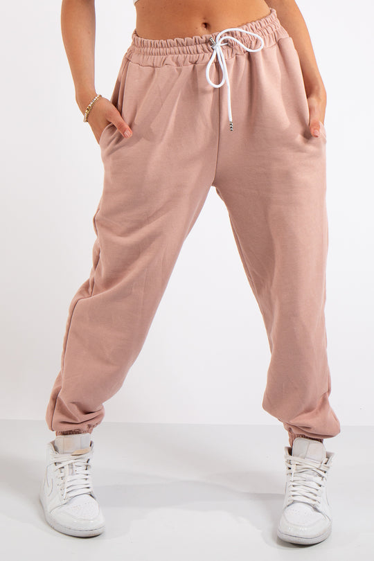 Tenley Pink Plain Jogger Pants