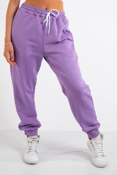 Tenley Lilac Purple Plain Jogger Pants Miss Hussy