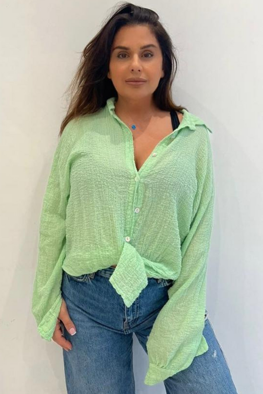Dils Sage Green Cheesecloth Shirt