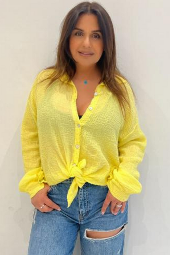 Dils Yellow Cheesecloth Shirt