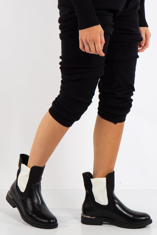 Talia Black Contrast Chelsea Boots