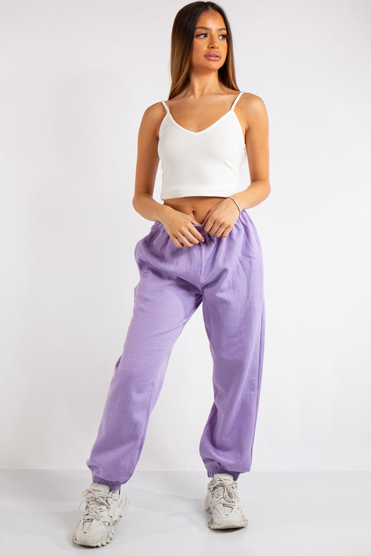 Brylee Purple Basic Casual Joggers