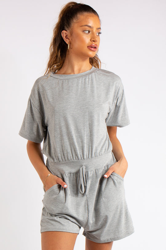 Chana Grey Basic Playsuit