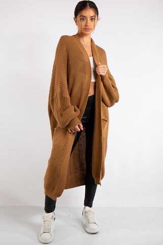 Long tan cardigan online