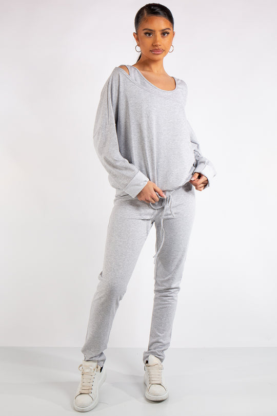 Isabella Grey Jersey 3 Piece Loungewear Set
