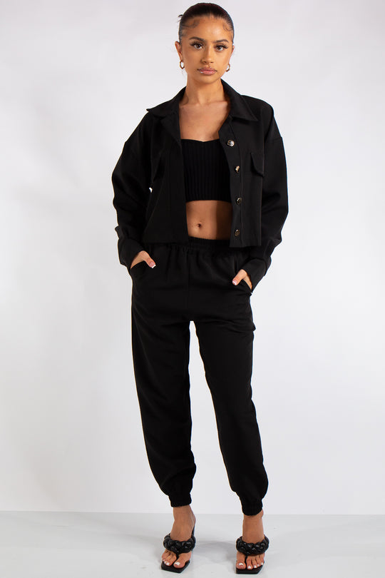 Frances Black Shirt Co Ord Set