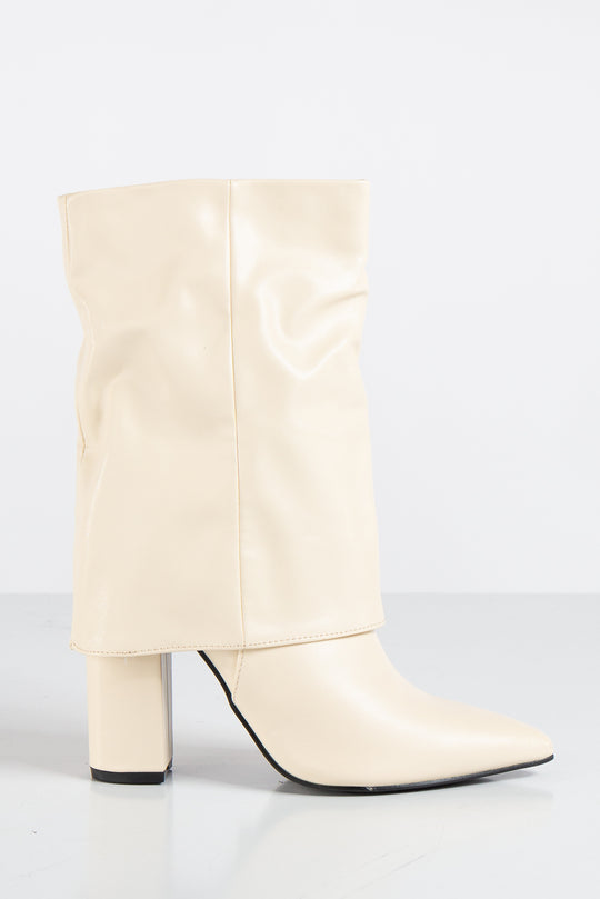 Gigi Beige Fold Over Boot