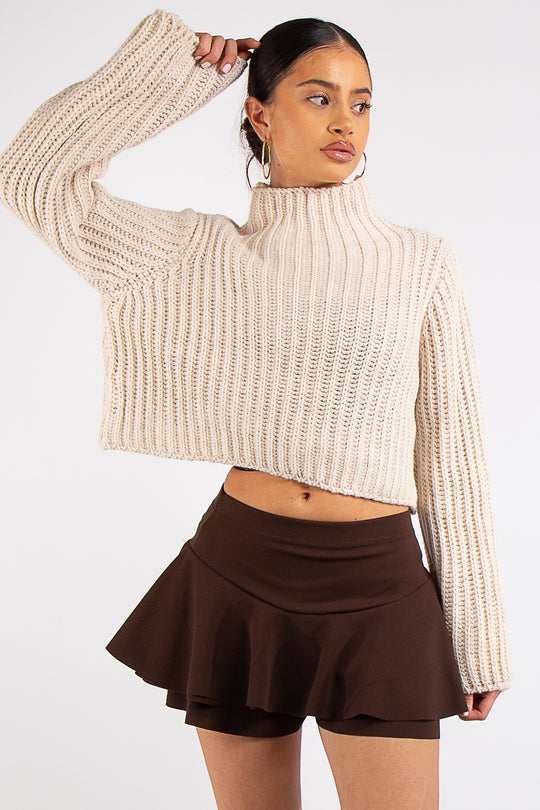 Sienna Brown Frill Skort