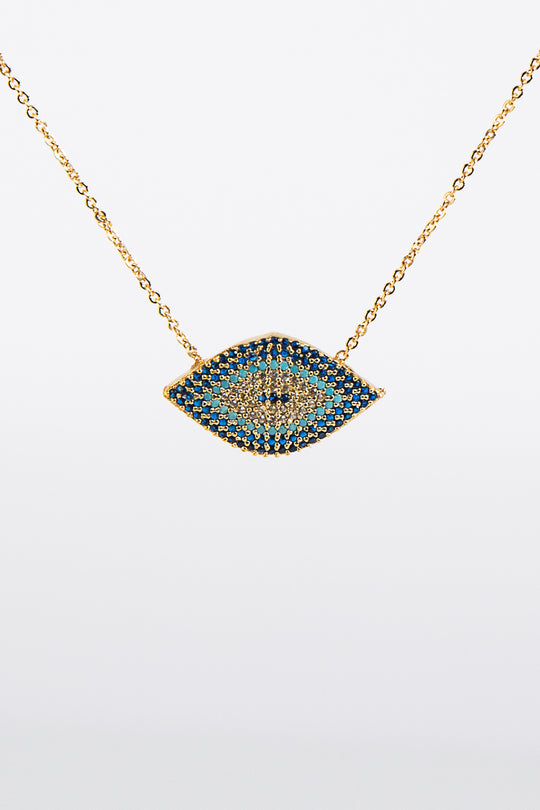 Ashlyn Gold Diamante Evil Eye Necklace