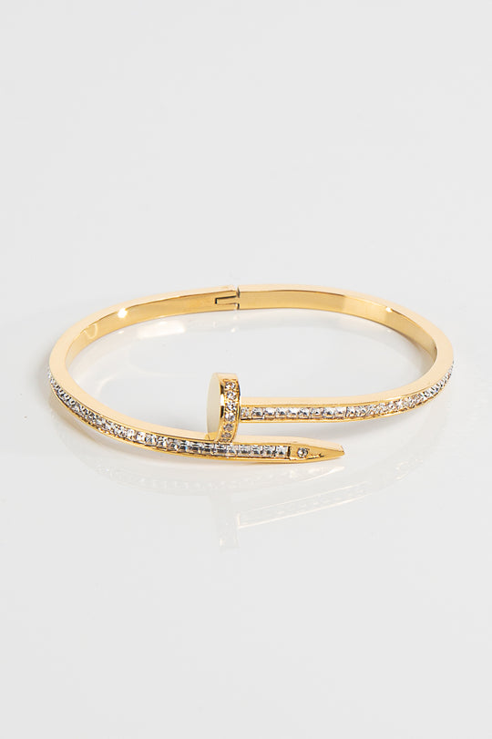 Gold Nail Bracelet Bangle- Stella