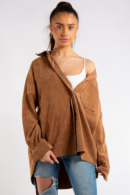 Ellen Camel Collard Corduroy Shirt