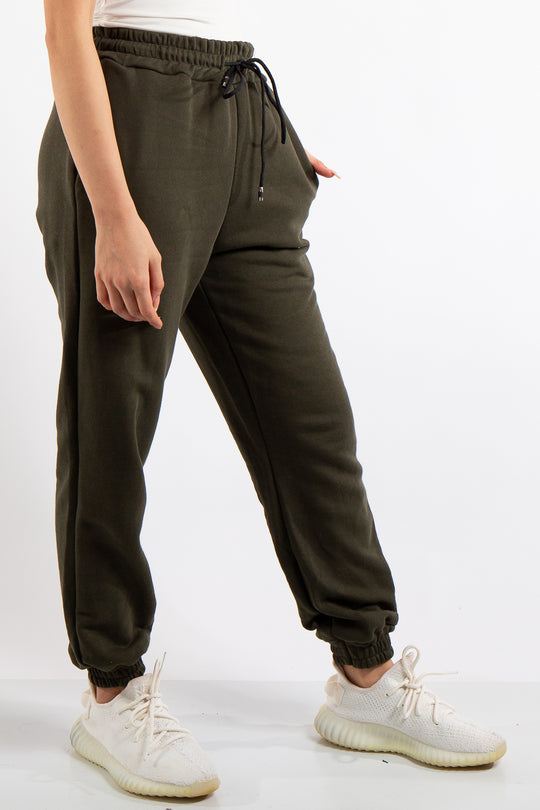 Tenley Khaki Plain Jogger Pants