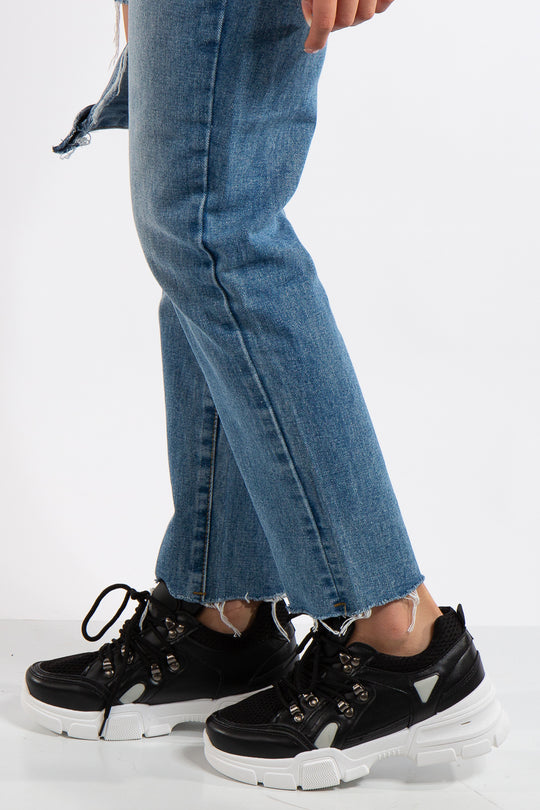 Elyse Black Chunky Panelled Detail Trainers