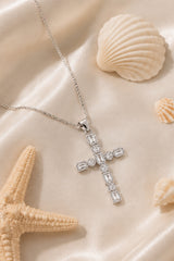 Large Cross Pendant Necklace – Silver