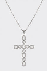 Large Cross Pendant Necklace – Silver