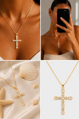 Large Cross Pendant Necklace – Gold