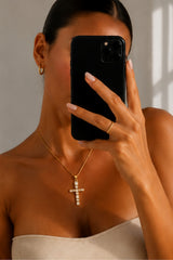Large Cross Pendant Necklace – Gold