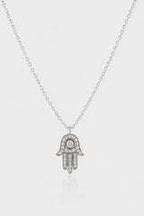 Hamza Hand Necklace – Silver