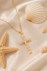 Large Cross Pendant Necklace – Gold