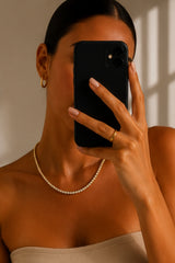 Single Row Tennis Necklace – Gold