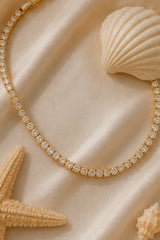 Single Row Tennis Necklace – Gold