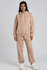 Lia Oversized Hoodie & Joggers Tracksuit Set – Beige