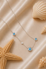 Multi Evil Eye Necklace – Silver
