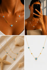 Multi Evil Eye Necklace – Gold