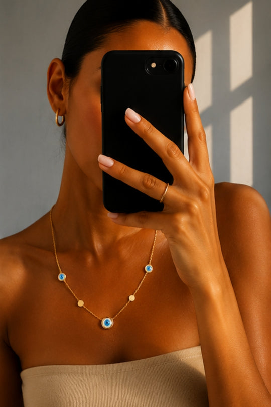 Multi Evil Eye Necklace – Gold