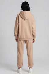 Lia Oversized Hoodie & Joggers Tracksuit Set – Beige