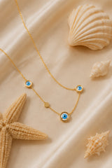 Multi Evil Eye Necklace – Gold