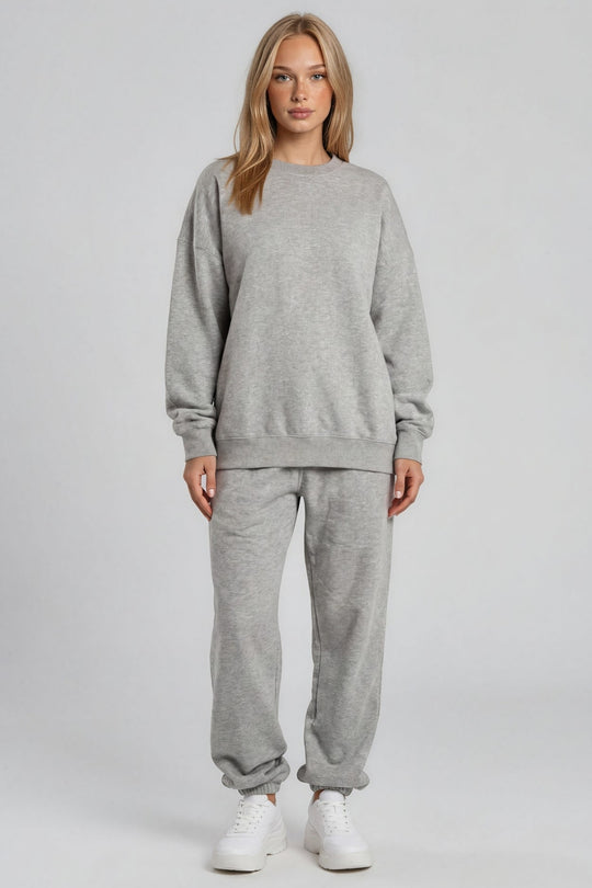 June Oversized Sweatshirt & Joggers Tracksuit Set – Grey