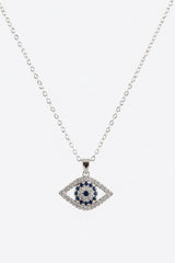 Diamant Evil Eye Pendant Necklace - Silver