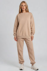June Oversized Sweatshirt & Joggers Tracksuit Set – Beige