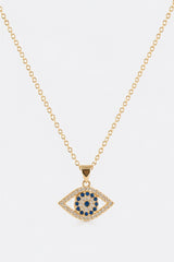 Diamant Evil Eye Pendant Necklace - Gold