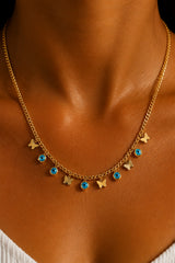 Butterfly Evil Eye Necklace – Gold