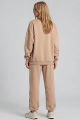 June Oversized Sweatshirt & Joggers Tracksuit Set – Beige