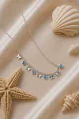 Butterfly Evil Eye Necklace – Silver