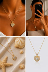 Heart in Heart Pendant Necklace – Gold