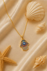 Fatima Hamza Hand Necklace – Gold