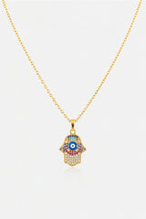 Fatima Hamza Hand Necklace – Gold