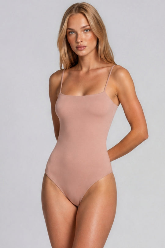 Ruby Slinky Strappy Bodysuit - Dusty Pink