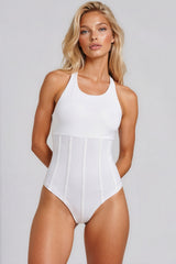 Jolene Crossover Back Bodysuit - White