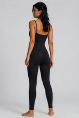 Tatiana Ribbed Seamless Unitard Jumpsuit – Black